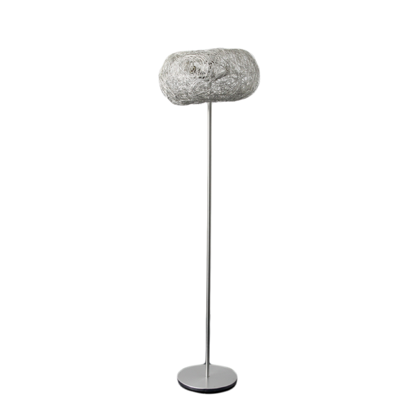 Aluminum mesh shade floor lamp