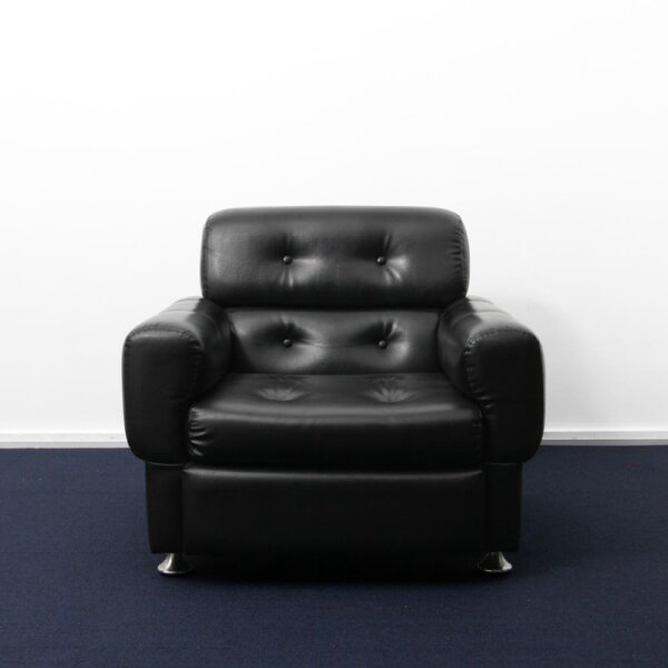 PVC leather square 1p sofa - 画像 (2)