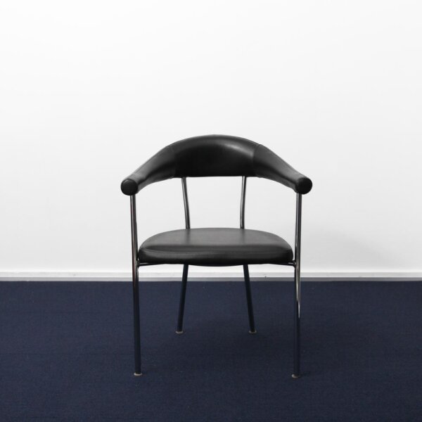 PVC leather arm chair "black" - 画像 (2)