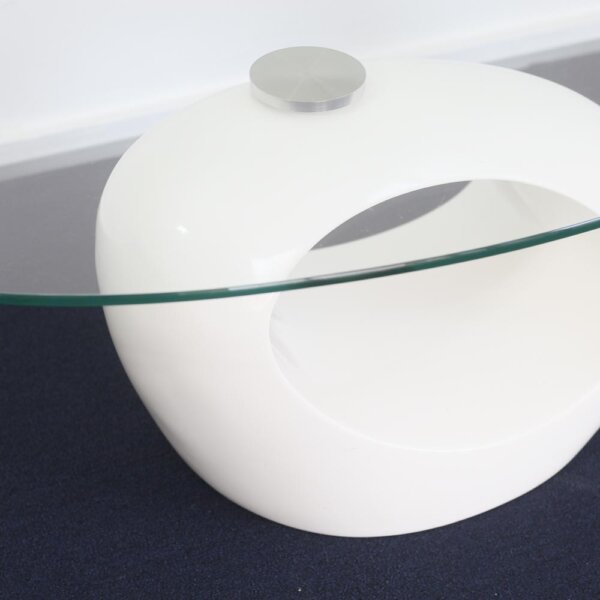 Modern glass top coffee table - 画像 (5)