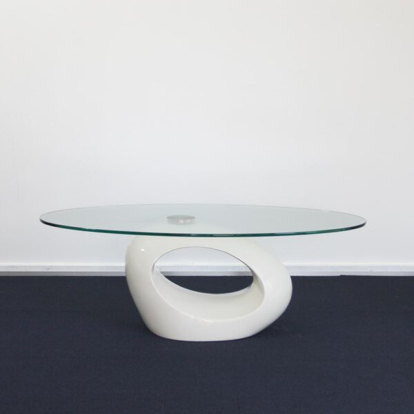 Modern glass top coffee table - 画像 (2)