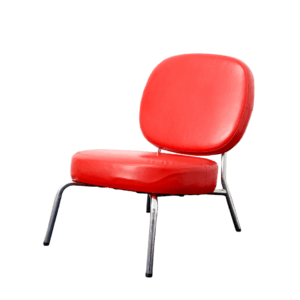 red vinyl lounge chair