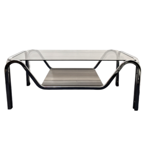 Smoke glass top center table