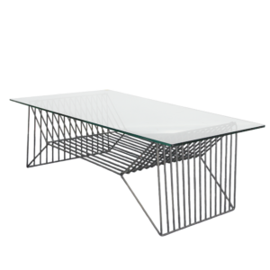 Metal frame glass center table