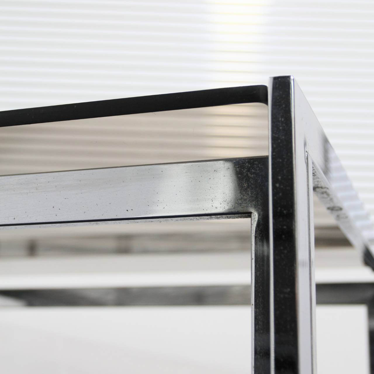 Chrome square glass table - 画像 (5)