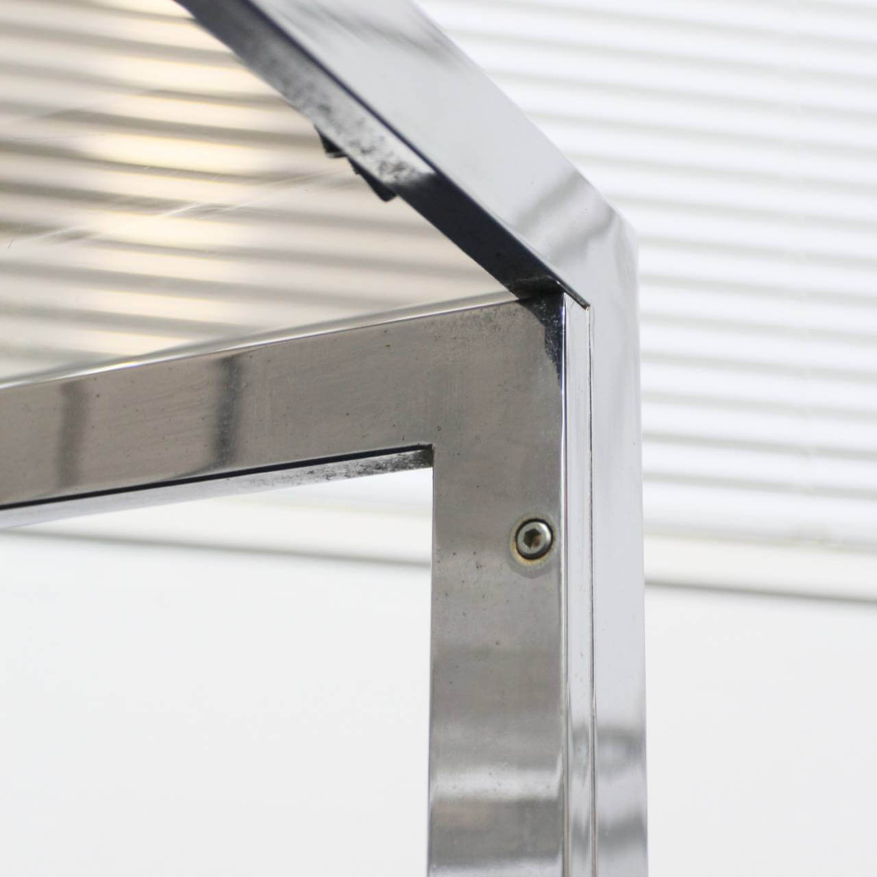 Chrome square glass table - 画像 (7)