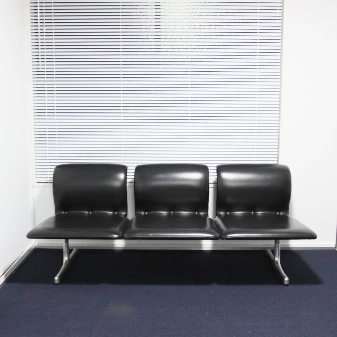 PVC Leather 3P Bench Sofa - 画像 (2)