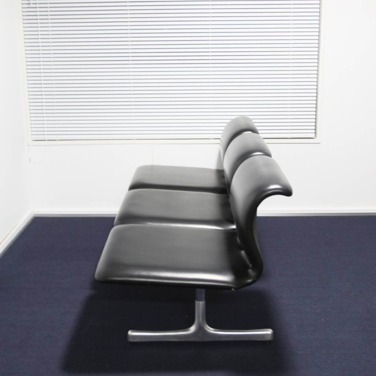 PVC Leather 3P Bench Sofa - 画像 (3)